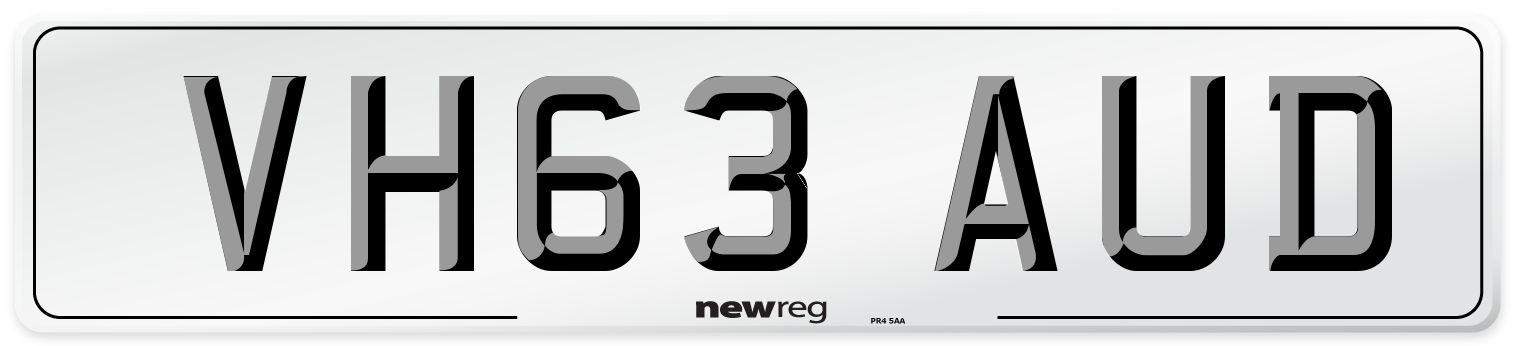 VH63 AUD Number Plate from New Reg